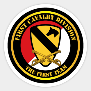 1st Cavalry Div -Red White - The First Team Sticker